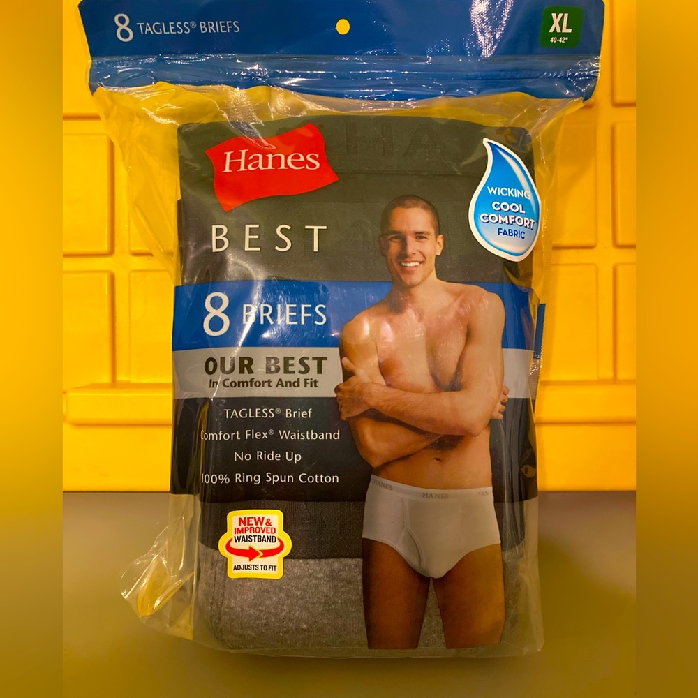 Hanes Best Tagless Briefs XL Comfort Flex Waist NWT